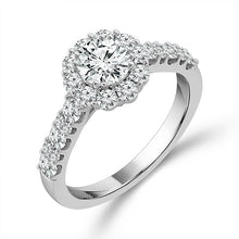 Cargar imagen en el visor de la galería, Diamond Bridal Ring 1/2 ct tw Center RD 14k White Gold