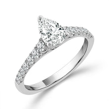 Cargar imagen en el visor de la galería, Diamond Bridal Ring 1/2 ct tw Center PE 14k White Gold