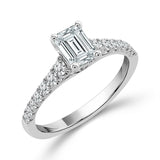 Diamond Bridal Ring 1/2 ct tw Center EM 14k White Gold