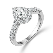 Cargar imagen en el visor de la galería, Diamond Bridal Ring 1/2 ct tw Center PE 14k White Gold