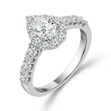 Diamond Bridal Ring 1/2 ct tw Center PE 14k White Gold