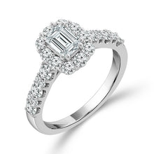 Cargar imagen en el visor de la galería, Diamond Bridal Ring 1/2 ct tw Center EM 14k White Gold