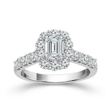 Cargar imagen en el visor de la galería, Diamond Bridal Ring 1/2 ct tw Center EM 14k White Gold