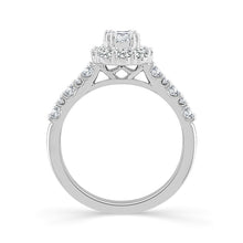 Cargar imagen en el visor de la galería, Diamond Bridal Ring 1/2 ct tw Center EM 14k White Gold