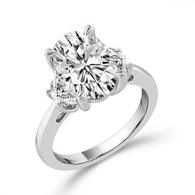 Load image into Gallery viewer, Diamond Bridal Ring 3 ct tw Center OV 14k White Gold