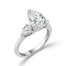 Load image into Gallery viewer, Diamond Bridal Ring 3 ct tw Center PE 14k White Gold