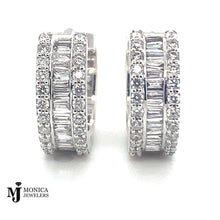 Cargar imagen en el visor de la galería, 10k WG Small Diamond Hoops 0.54ctw