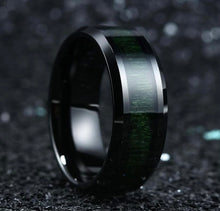 Load image into Gallery viewer, Men’s Tungsten Wedding Band 8mm Green Wood Inlay