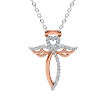 Cargar imagen en el visor de la galería, Diamond Fashion Pendant 0.10 ct tw 10k Rose Gold+10k White Gold