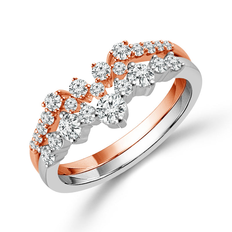 Diamond Enhancer Ring 0.60 ct tw 10k Rose Gold+10k White Gold