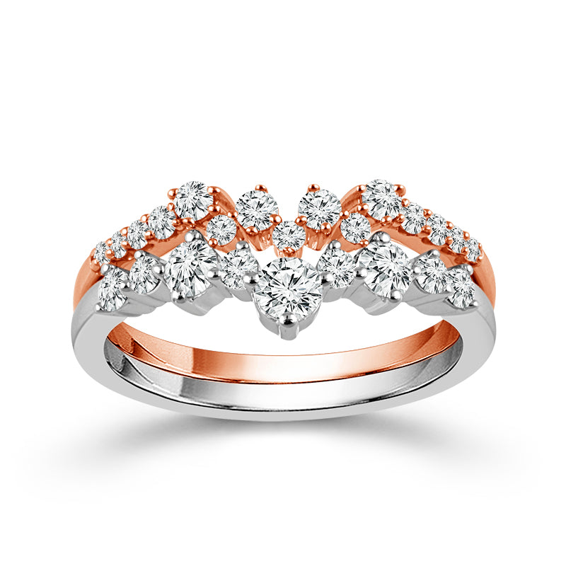 Diamond Enhancer Ring 0.60 ct tw 10k Rose Gold+10k White Gold