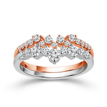 Load image into Gallery viewer, Diamond Enhancer Ring 0.60 ct tw 10k Rose Gold+10k White Gold