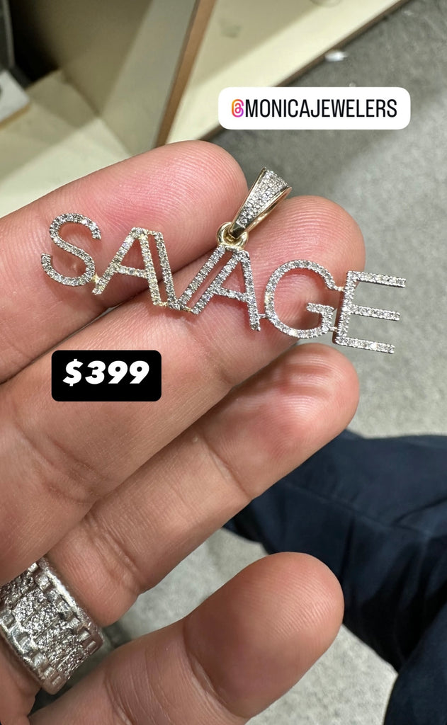 10K YG SAVAGE PENDANT 0.49CTW