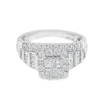 Cargar imagen en el visor de la galería, 10k white gold diamond engagement ring 1.00ctw