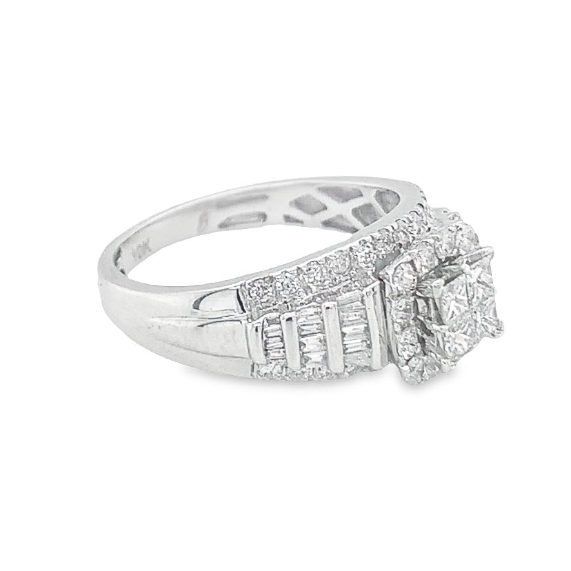 10k white gold diamond engagement ring 1.00ctw