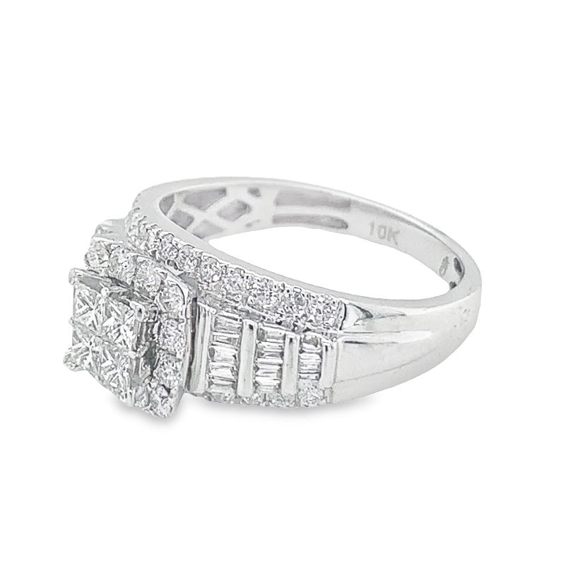 10k white gold diamond engagement ring 1.00ctw