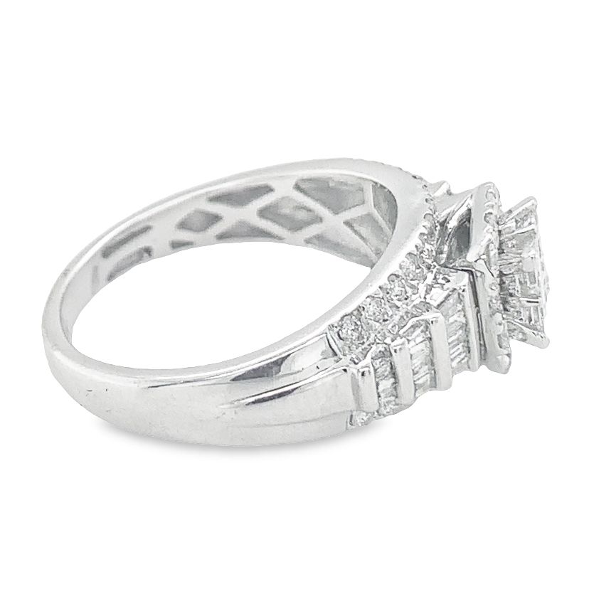 10k white gold diamond engagement ring 1.00ctw