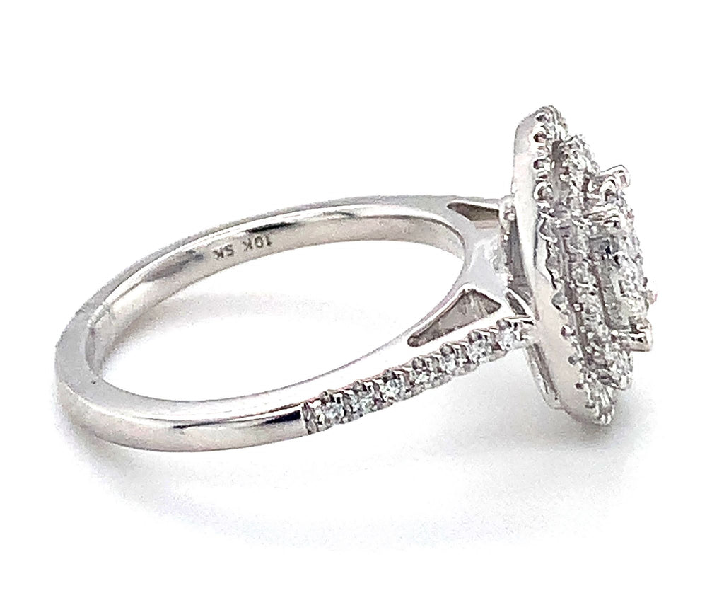 10k white gold diamond engagement ring 0.50ctw