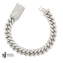 Cargar imagen en el visor de la galería, 925 Sterling Silver Lab Diamond Cuban Bracelet 10.50ctw