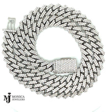 Cargar imagen en el visor de la galería, 925 SS 13mm 22inch White Lab Diamond Cuban Chain 28.15ctw