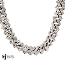 Cargar imagen en el visor de la galería, 925 SS 13mm 22inch White Lab Diamond Cuban Chain 28.15ctw