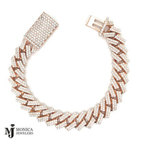 Cargar imagen en el visor de la galería, 925 Rose G/P 14mm Lab Diamond Bracelet 9.50ctw