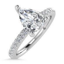 Load image into Gallery viewer, 14K White Gold Lab Grown Diamond 2 3/8 Ct.Tw. Hidden Halo Engagement Ring (Center Pear)