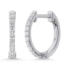 Cargar imagen en el visor de la galería, 10K White Gold Lab Grown Diamond 1/5 Ct.Tw. Hoop Earrings