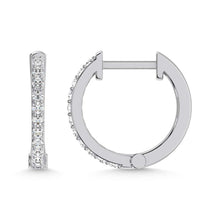 Cargar imagen en el visor de la galería, 10K White Gold Lab Grown Diamond 1/5 Ct.Tw. Hoop Earrings