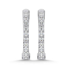 Cargar imagen en el visor de la galería, 10K White Gold Lab Grown Diamond 1/5 Ct.Tw. Hoop Earrings