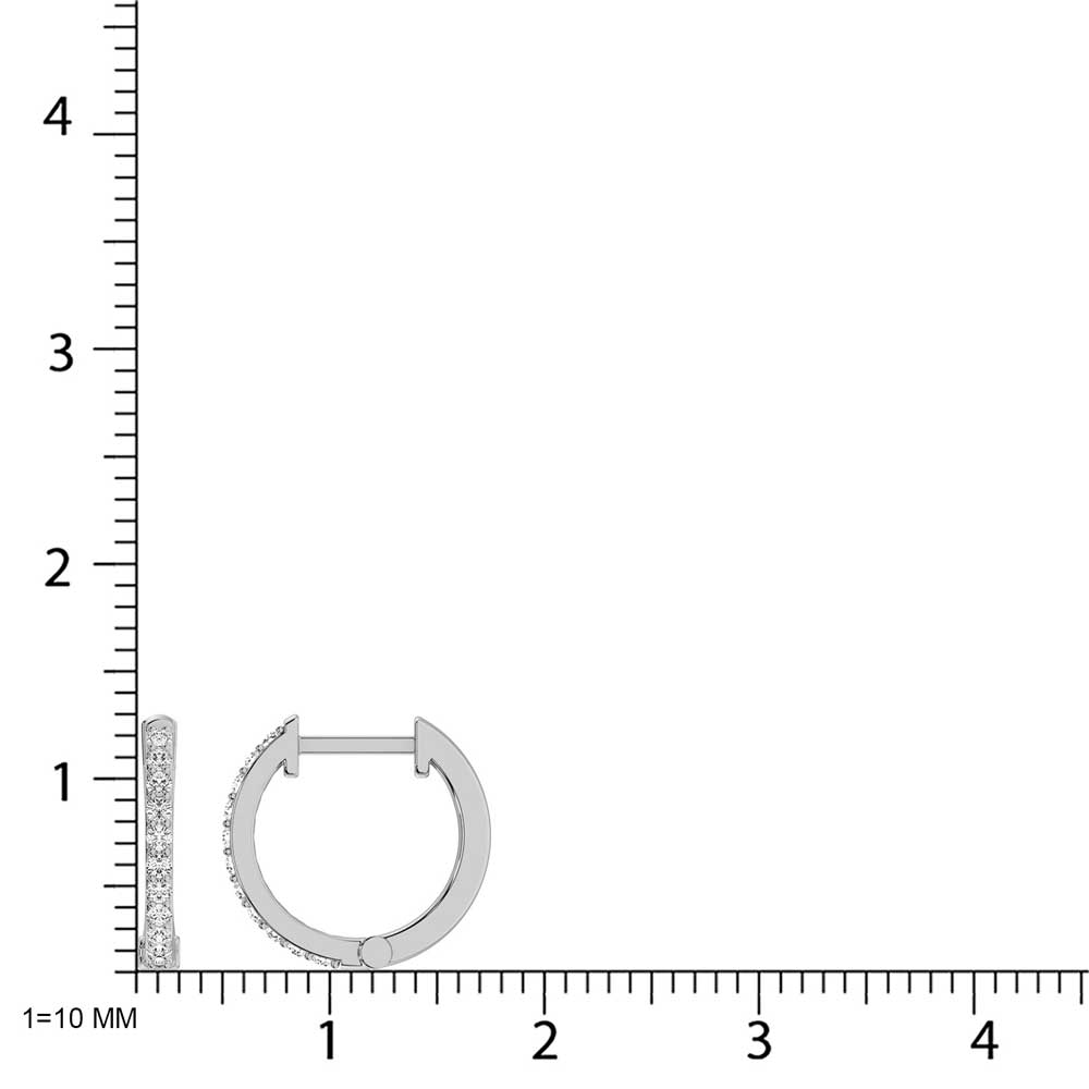 10K White Gold Lab Grown Diamond 1/5 Ct.Tw. Hoop Earrings