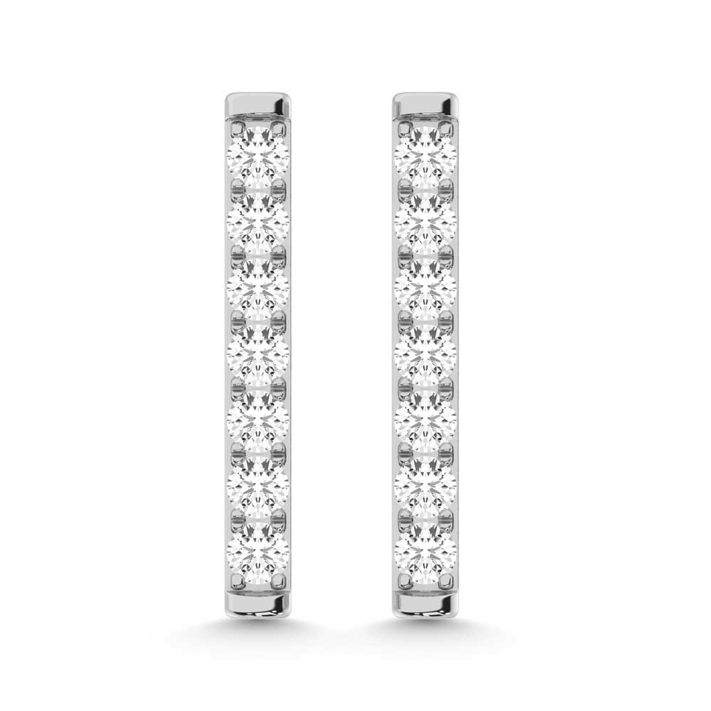 10K White Gold Lab Grown Diamond 1/6 Ct.Tw. Fashion Earrings