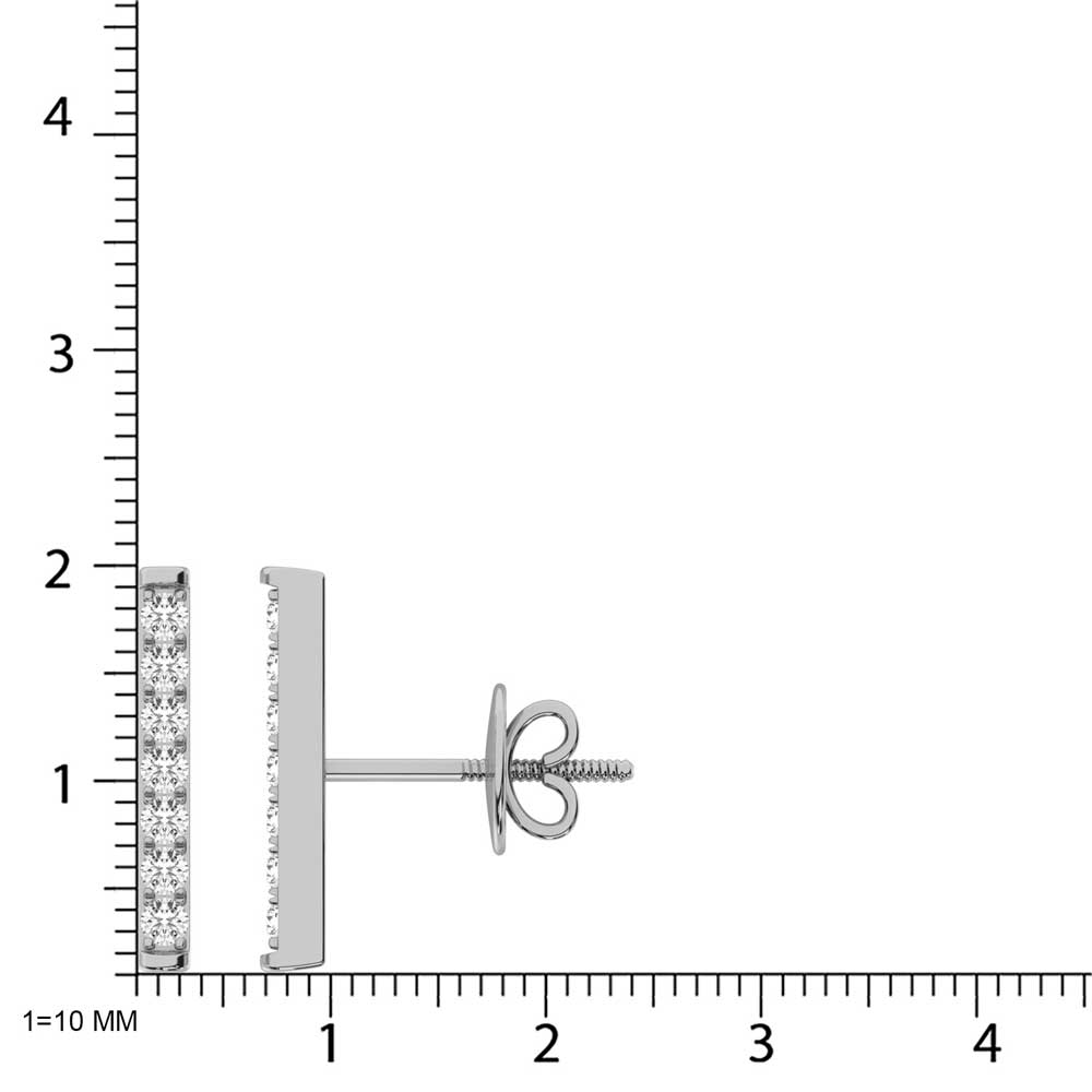 10K White Gold Lab Grown Diamond 1/6 Ct.Tw. Fashion Earrings
