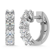 Load image into Gallery viewer, 14K White Gold Lab Grown Diamond 1 1/2 Ct.Tw. Hoop Earrings