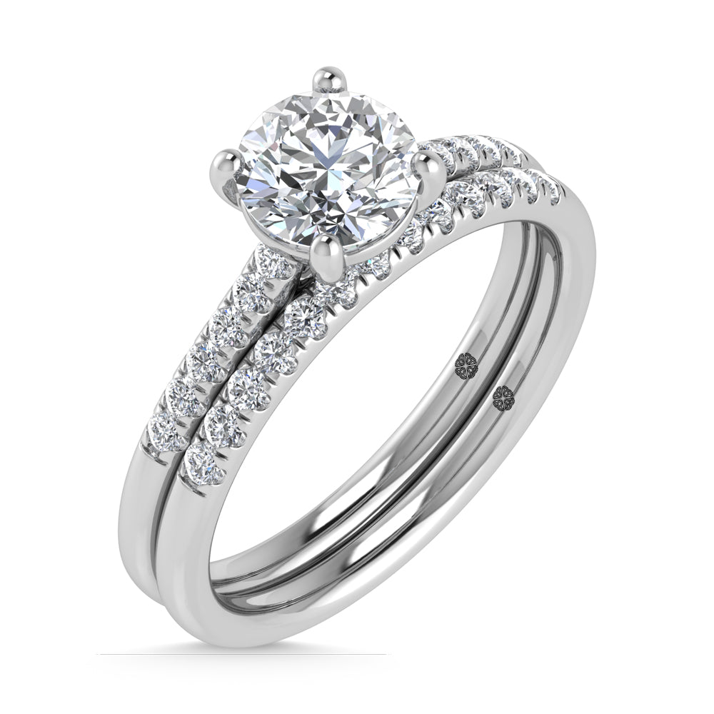 10K White Gold Lab Grown Diamond 1 1/4 Ct.Tw. Classic Bridal Ring