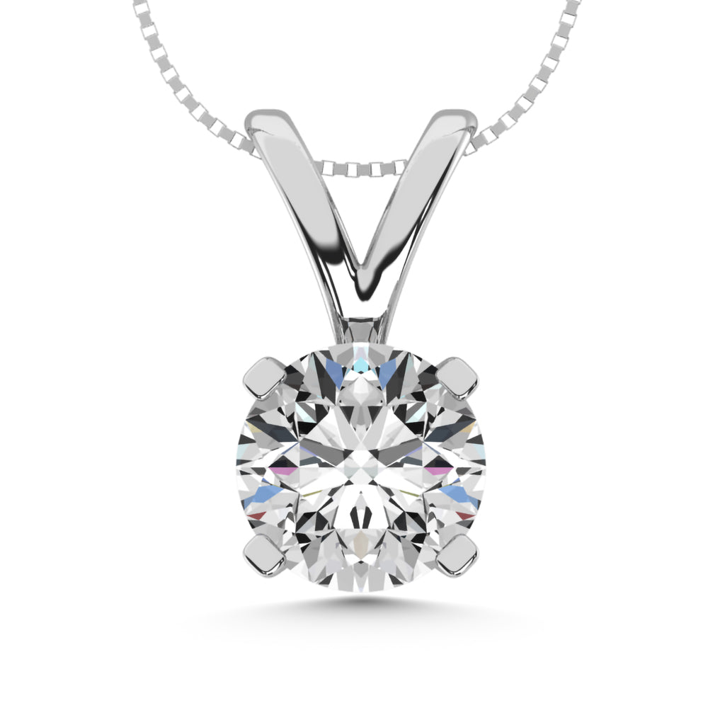 14K White Gold Labgrown Diamond 1 Ct.Tw. Solitaire Pendant