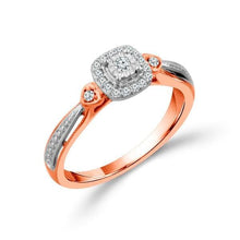 Cargar imagen en el visor de la galería, Diamond Fashion Ring 0.13 ct tw 10k Rose Gold+10k White Gold