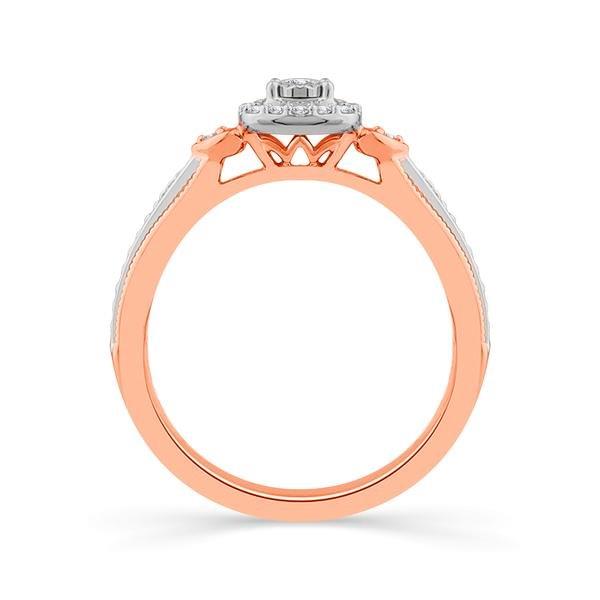 Diamond Fashion Ring 0.13 ct tw 10k Rose Gold+10k White Gold