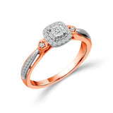 Diamond Fashion Ring 0.13 ct tw 10k Rose Gold+10k White Gold