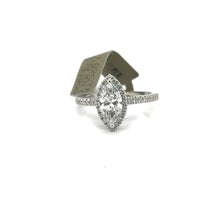 Load image into Gallery viewer, 14k White Gold Marquise cut Lab Grown IGI Certified Engagement Ring