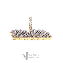 Cargar imagen en el visor de la galería, 10k Two Tone Yellow &amp; White Gold 2.50ctw Custom Diamond Name Plate