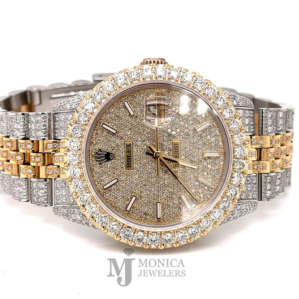 36mm Preowned Bussdown Rolex Yellow/Stainless Jubilee with Diamond dial