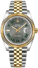 Load image into Gallery viewer, Preowned Rolex Datejust 18k/SS 41mm Wimbledon Slate Dial Jubilee Bracelet Men&#39;s Watch 126333