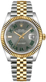 Preowned Rolex Datejust 18k/SS 41mm Wimbledon Slate Dial Jubilee Bracelet Men's Watch 126333