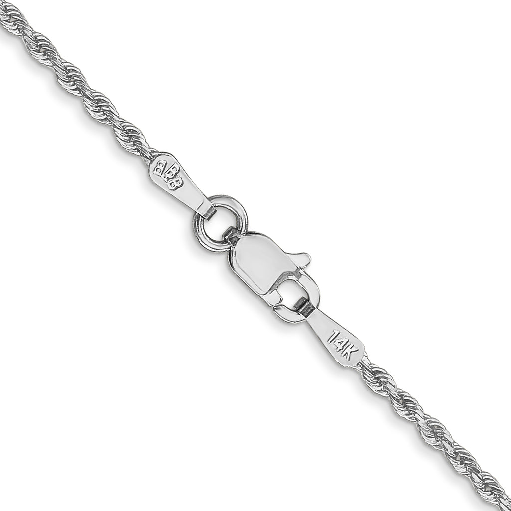 14k White Gold 1.5mm D/C Rope with Lobster Clasp Chain