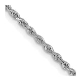 14k White Gold 1.5mm D/C Rope with Lobster Clasp Chain