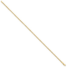 Cargar imagen en el visor de la galería, 14k 2mm Diamond-cut Rope Chain Anklet