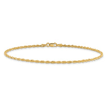 Cargar imagen en el visor de la galería, 14k 2mm Diamond-cut Rope Chain Anklet