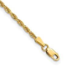 Cargar imagen en el visor de la galería, 14k 2mm Diamond-cut Rope Chain Anklet