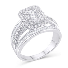 Cargar imagen en el visor de la galería, 10KT White Gold 1.45 Carat Round and Baguette Diamond Cushion Ladies Ring-0226946-WG